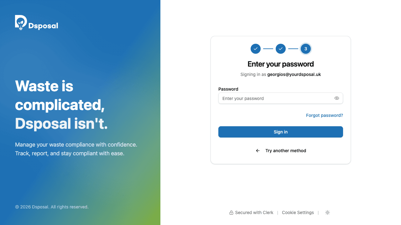 The password entry screen with a password field, visibility toggle, and forgot password link